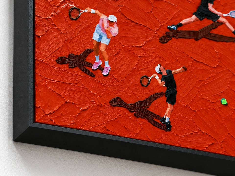 Tennis coordinating frame corner detail