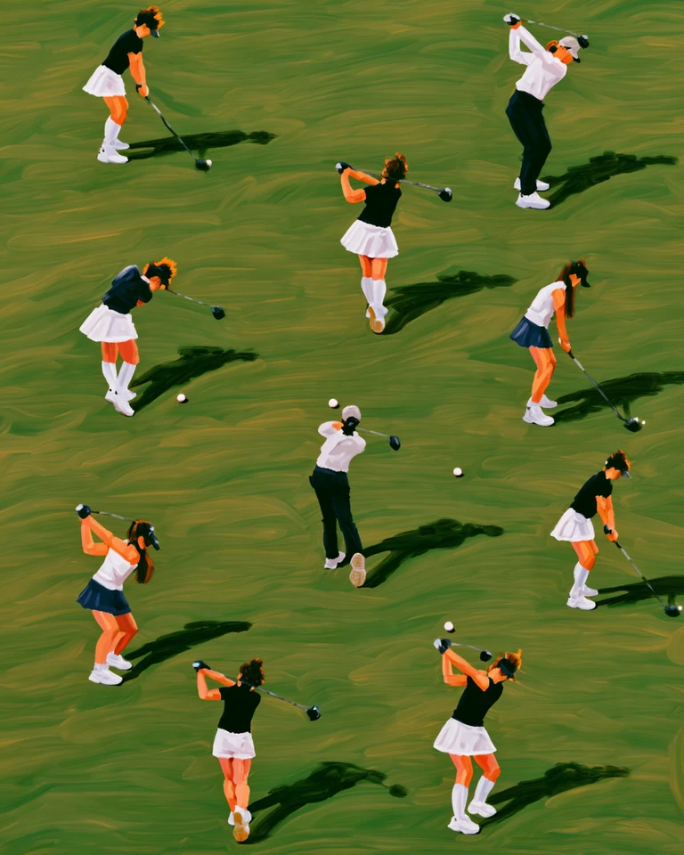 Personalized Golf Oil Painting — The Series · Green fairway