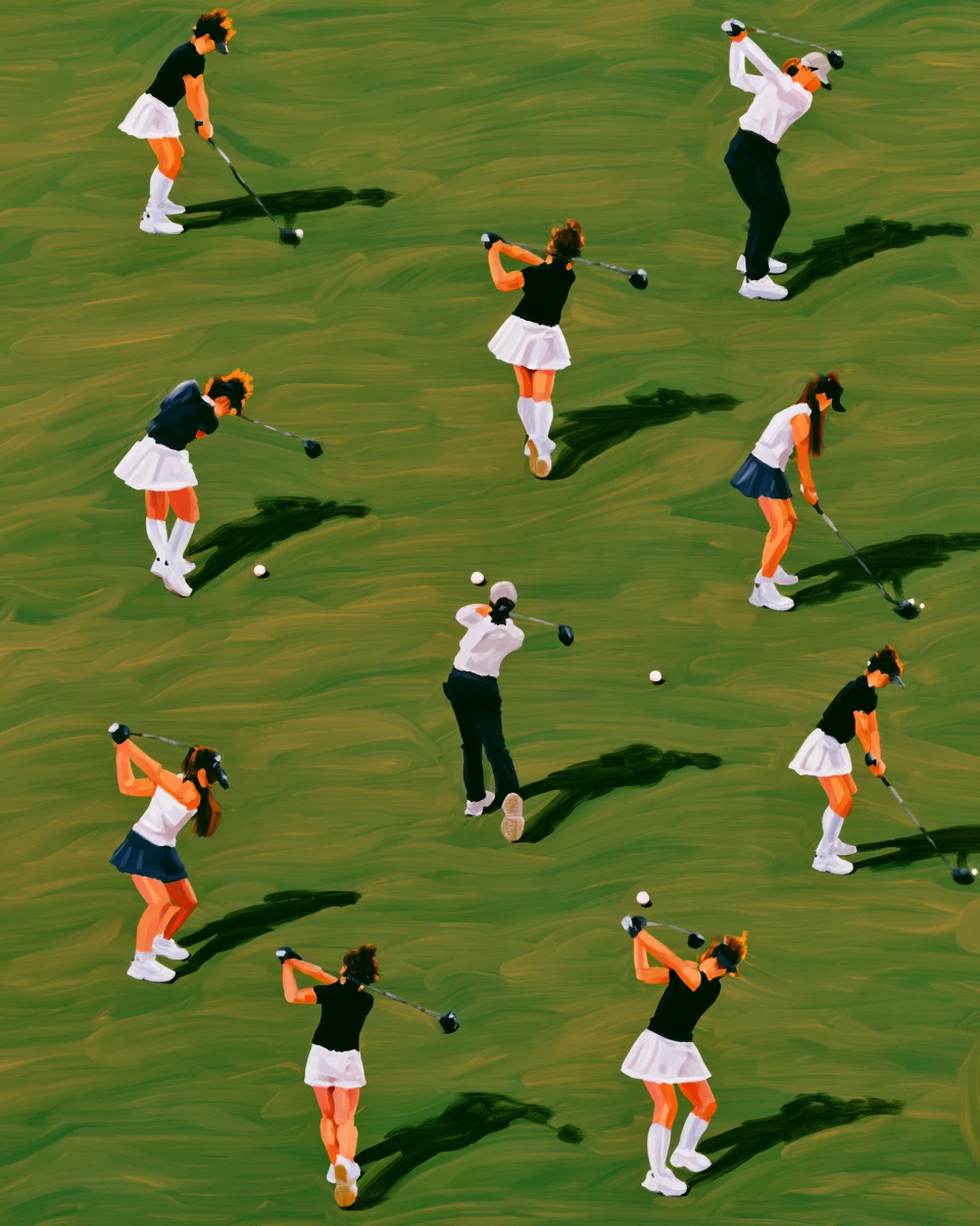 Personalized Golf Oil Painting — The Series · Green fairway