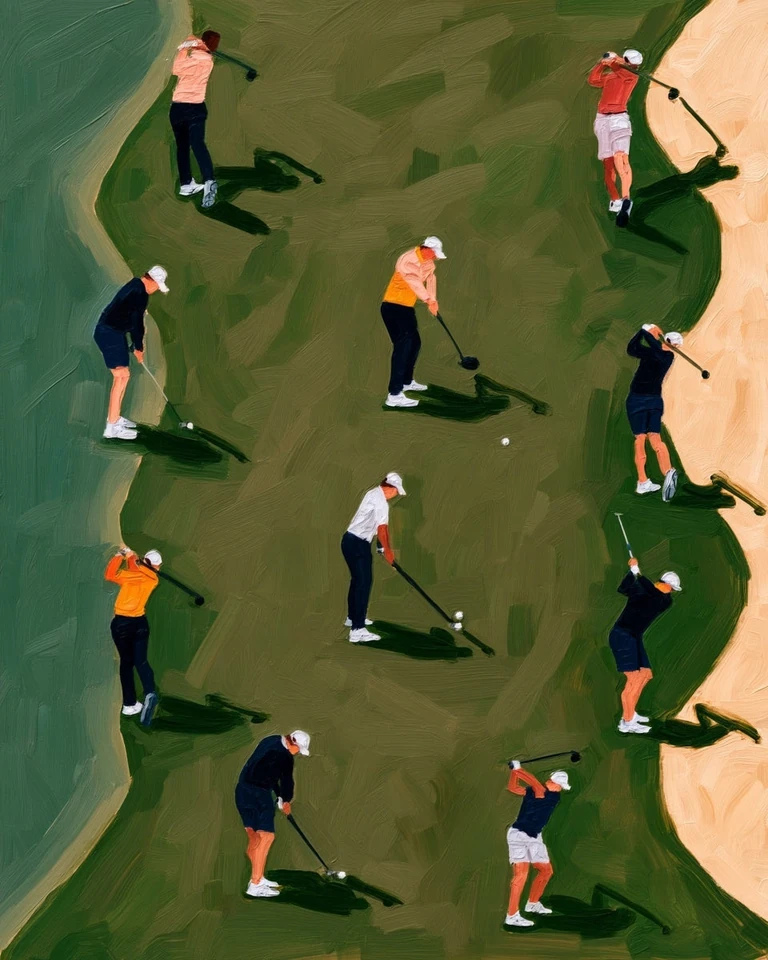 Personalized Golf Oil Painting — The Series · Links course