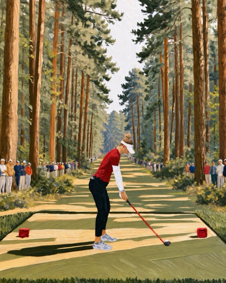 Personalized Golf Oil Painting — The Signature · Forest tee