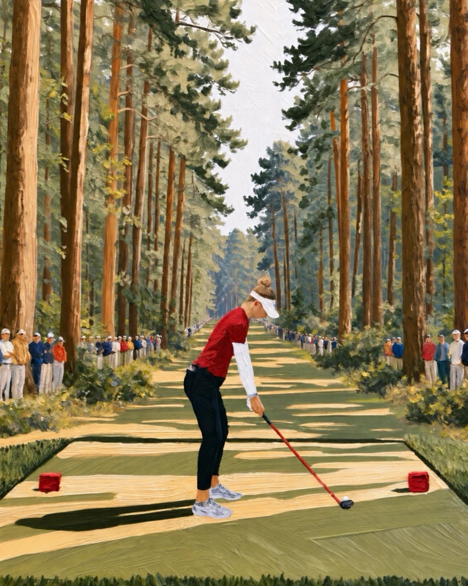 Personalized Golf Oil Painting — The Signature · Forest tee