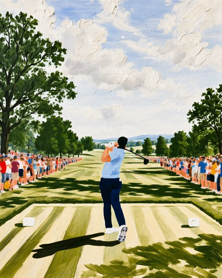 Personalized Golf Oil Painting — The Signature · Open fairway tee