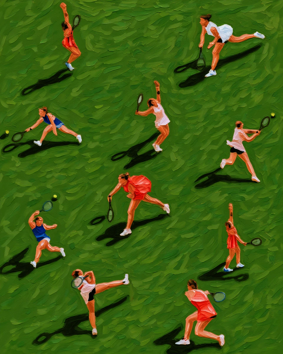 Personalized Tennis Oil Painting — The Series · Grass court